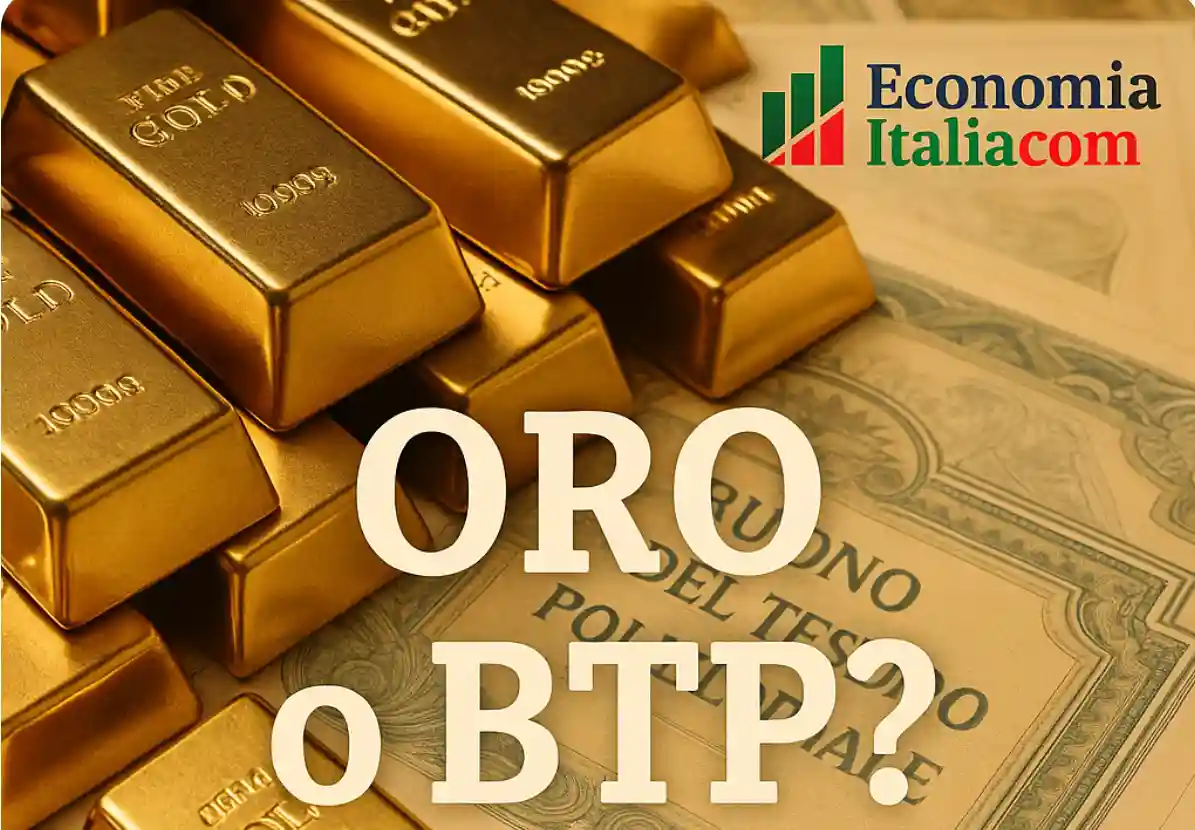 Confronto grafico tra investimento in Oro e investimento in BTP nel 2025 - Economia Italia