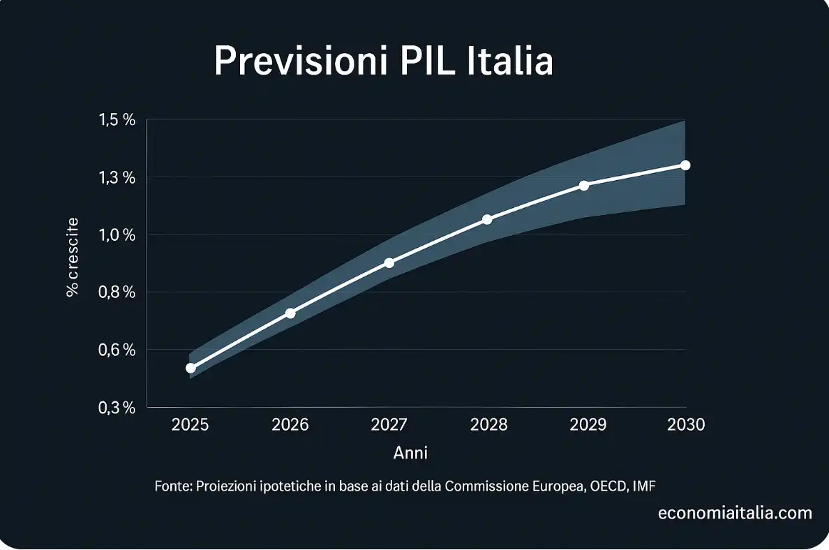 Manovra 2026: grafico che mostra le sfide di PIL e debito italiano. Taglio Irpef e Rottamazione