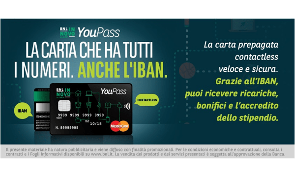 Carte Prepagate per Minori: BNL YouPass