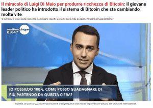 truffe online di maio e i bitcoin