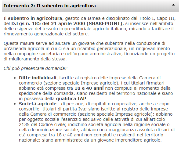 soldi a fondo perduto per aziende agricole