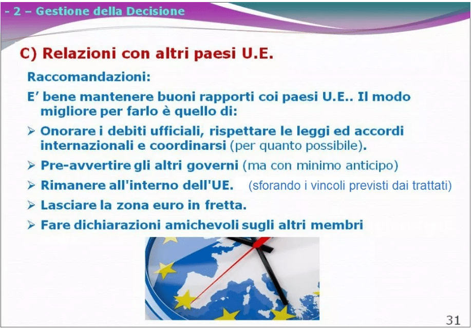 uscire dall'euro italia