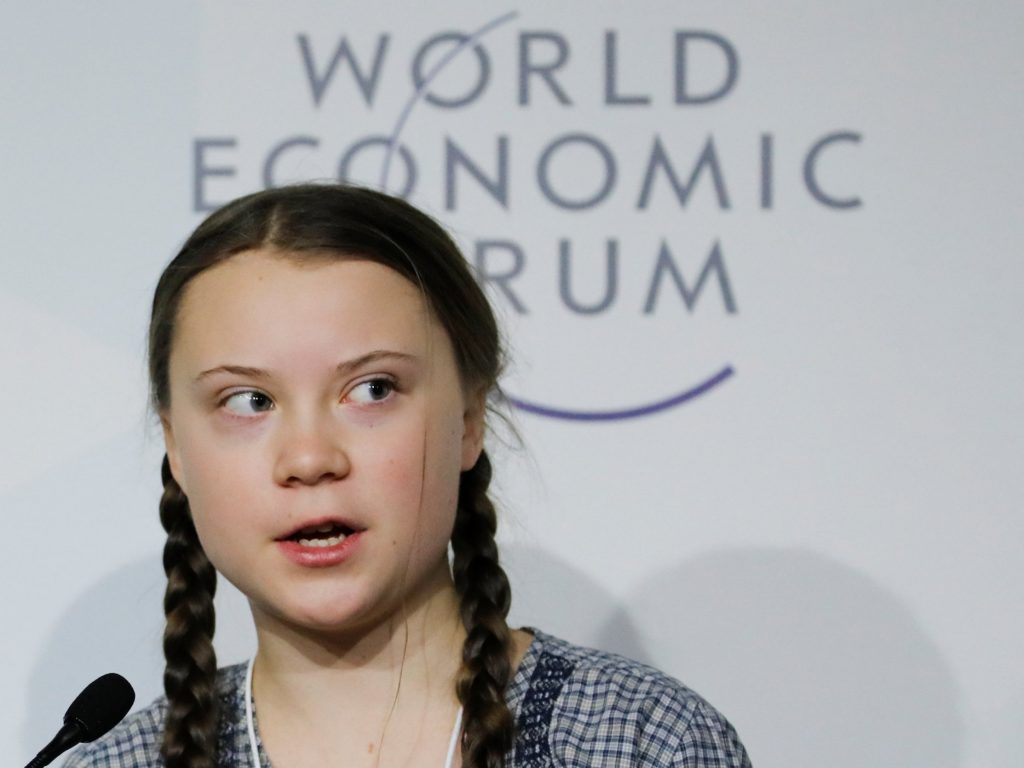 cambiamento climatico greta parla al world economic forum