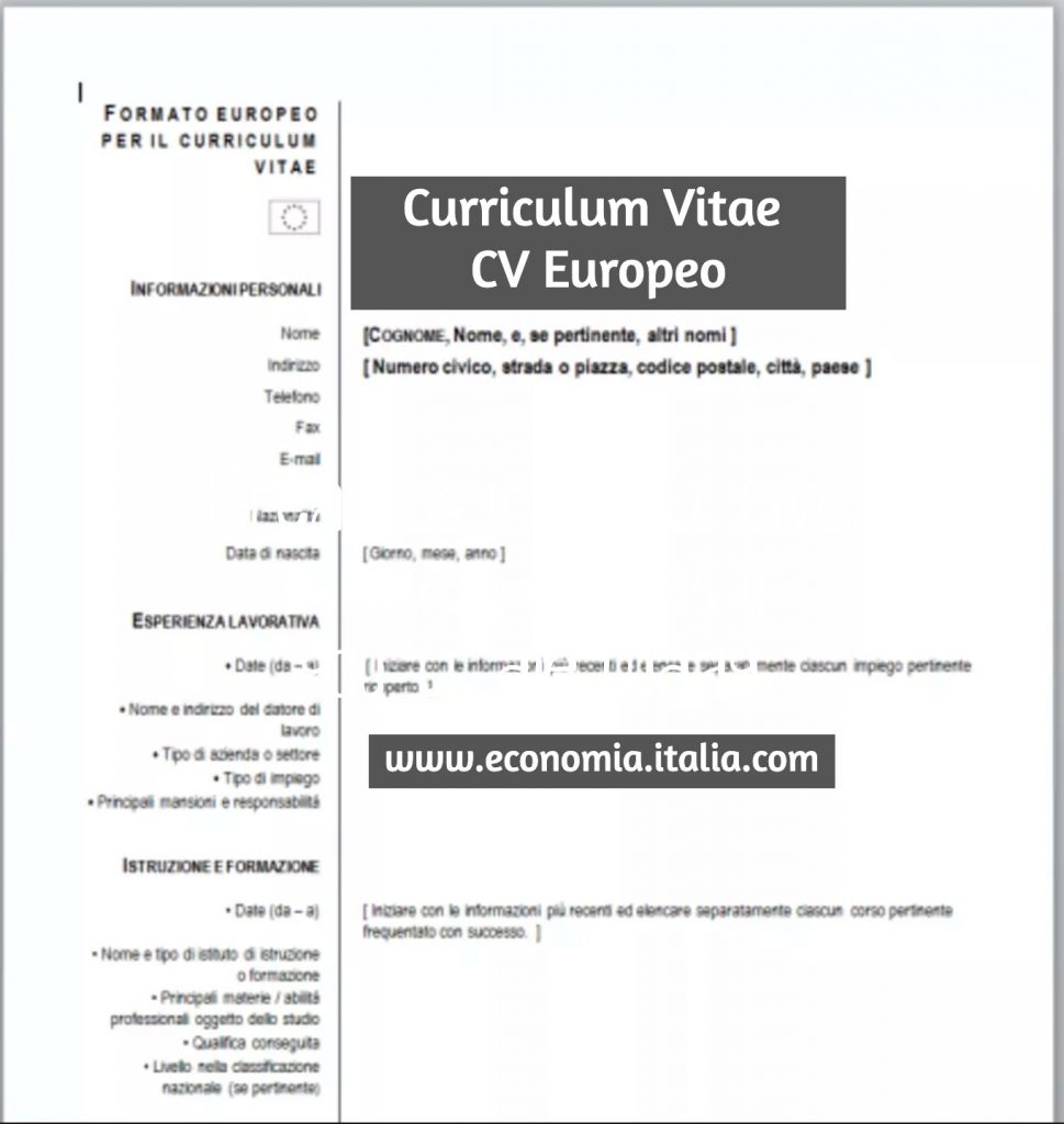 Modello Curriculum Vitae Europeo, Compilazione e Download per Trovare Lavoro