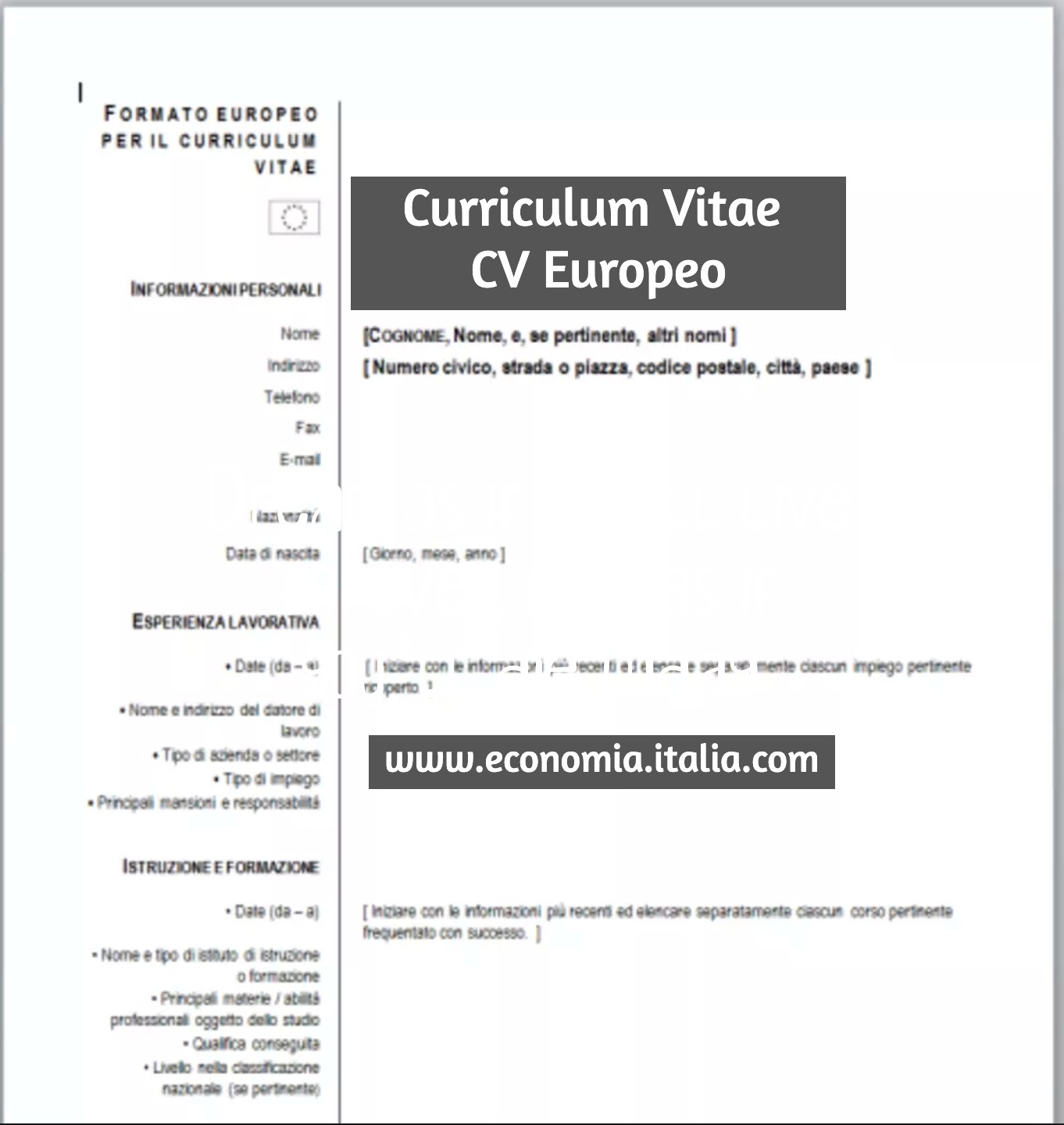 Modello Curriculum Vitae Europeo, Come Compilarlo e Download