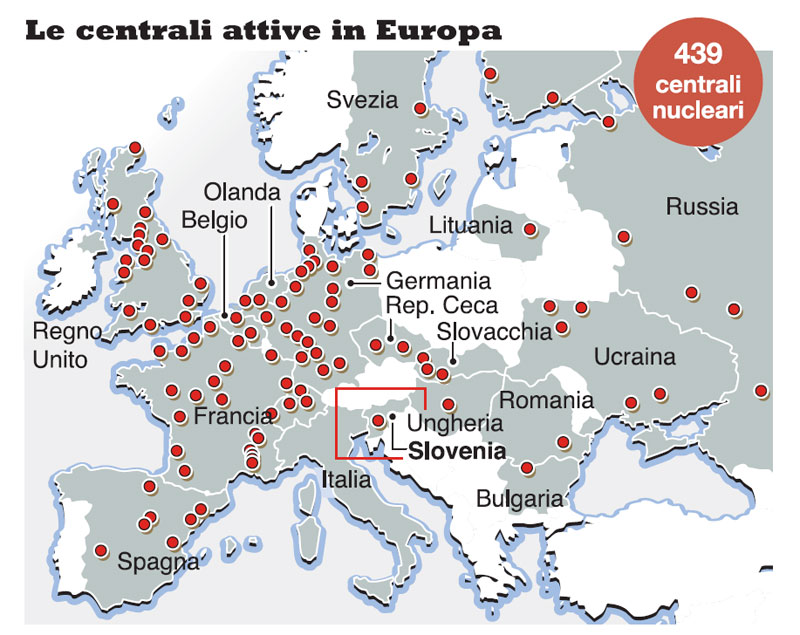 centrali nucleari in europa 