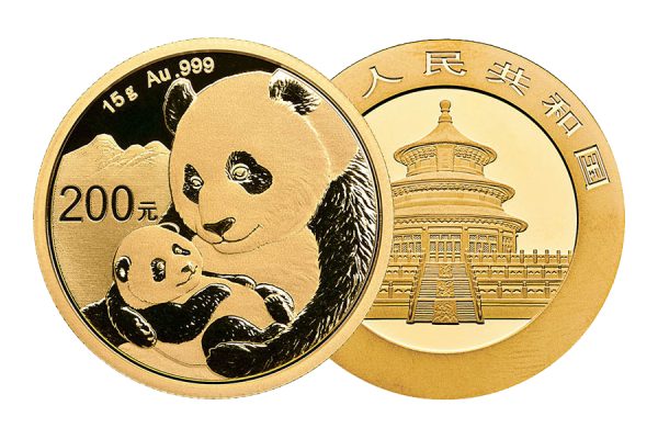 moneta d'oro cinese panda