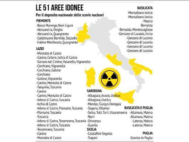 Mappa dei Siti di Scorie Nucleari in Italia: bisogna sceglierne Uno