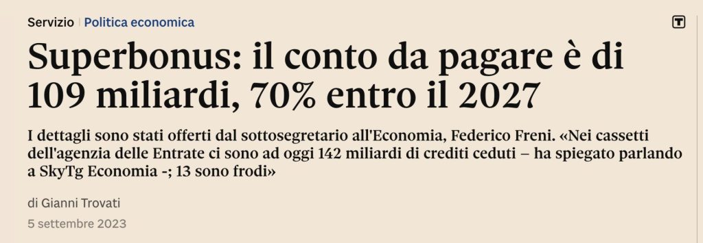 Cosa Avremmo Potuto Fare Con i Soldi del Superbonus