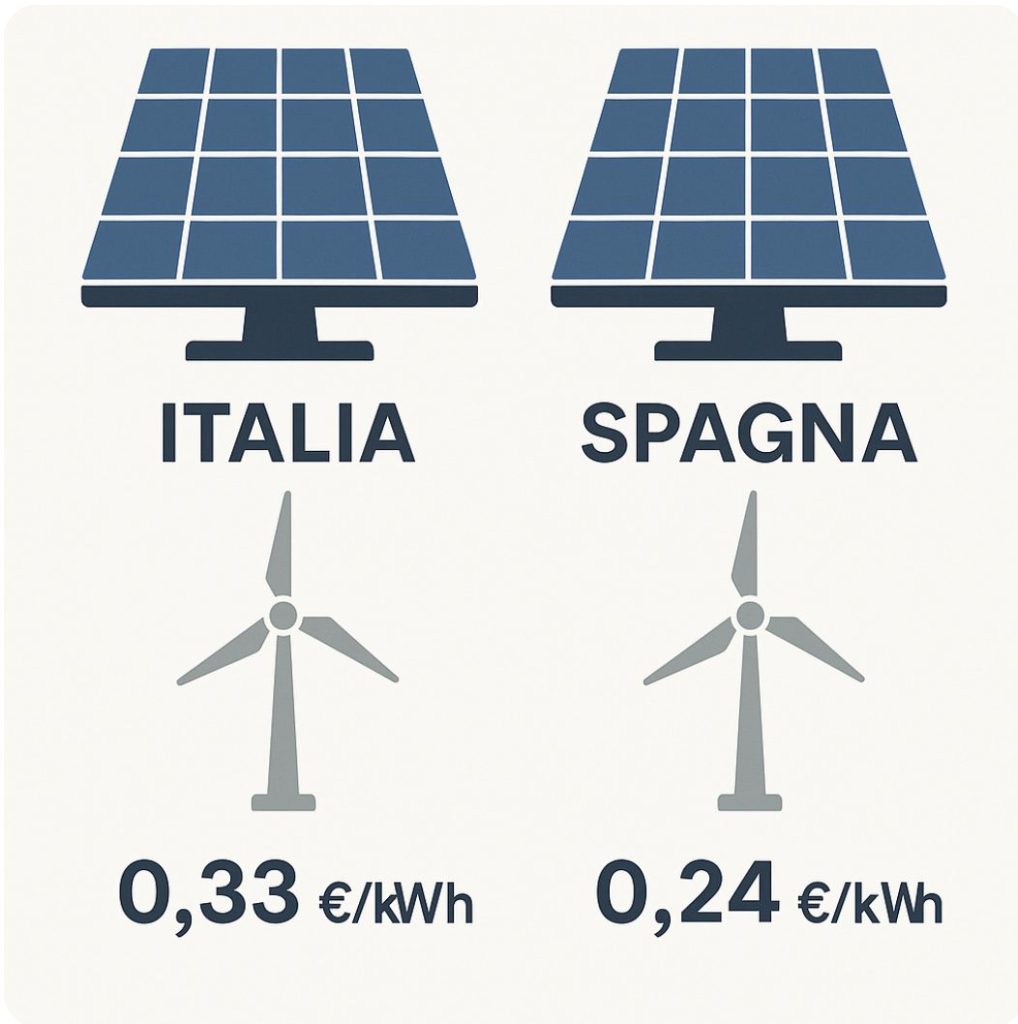 costo energia italia spagna